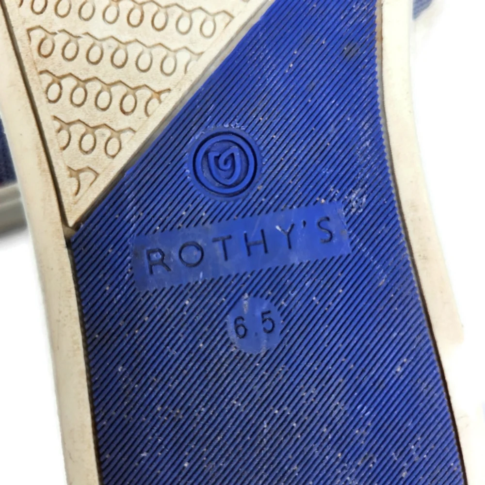 Rothy's Blue Reflective Stripe Knit Stretch Slip-On No-Lace Loafer Sneakers